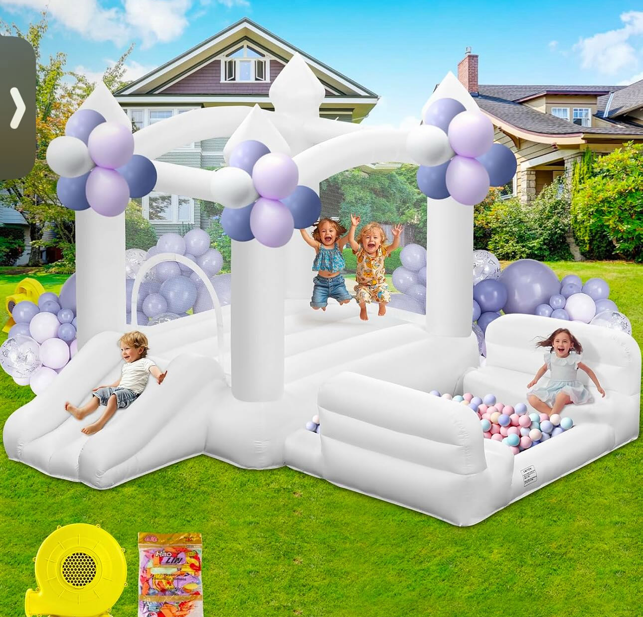 white bounce house